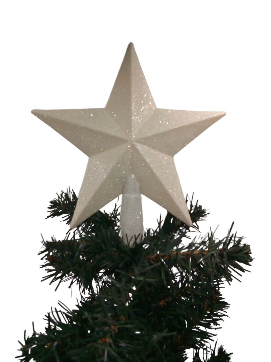 buri-christbaumspitze-stern-wei-19-cm-glitzer-weihnachtsbaum-deko image 1