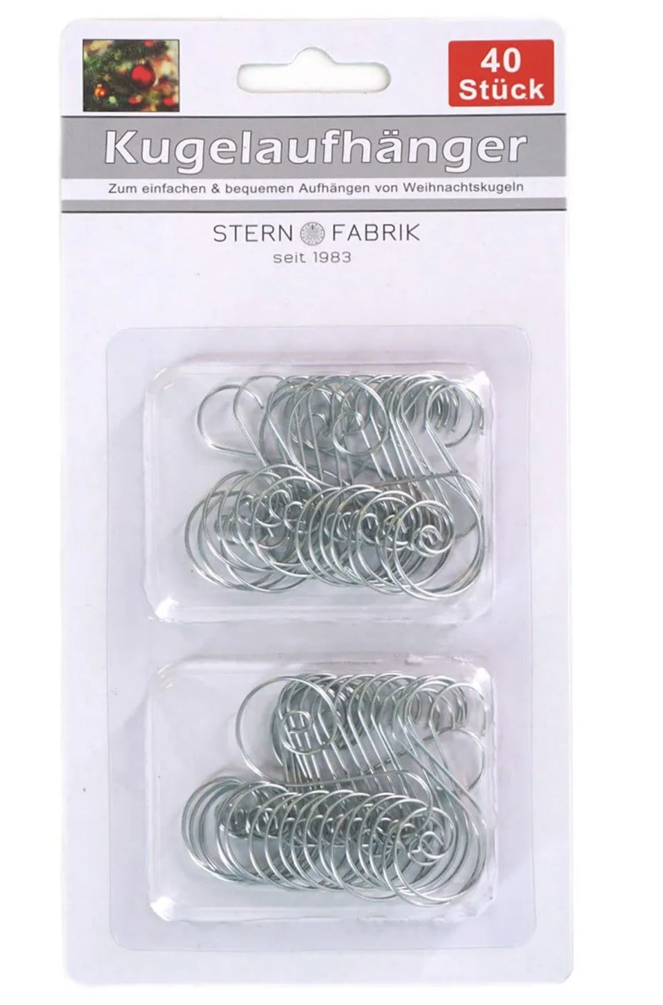buri-weihnachtskugelaufh-nger-40er-set-kugelhaken-silber-metall image 1