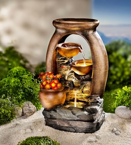 buri-led-gartenbrunnen-amphore-50-cm-wasserspiel-mit-pflanztopf-und-warmwei-er-l image 7