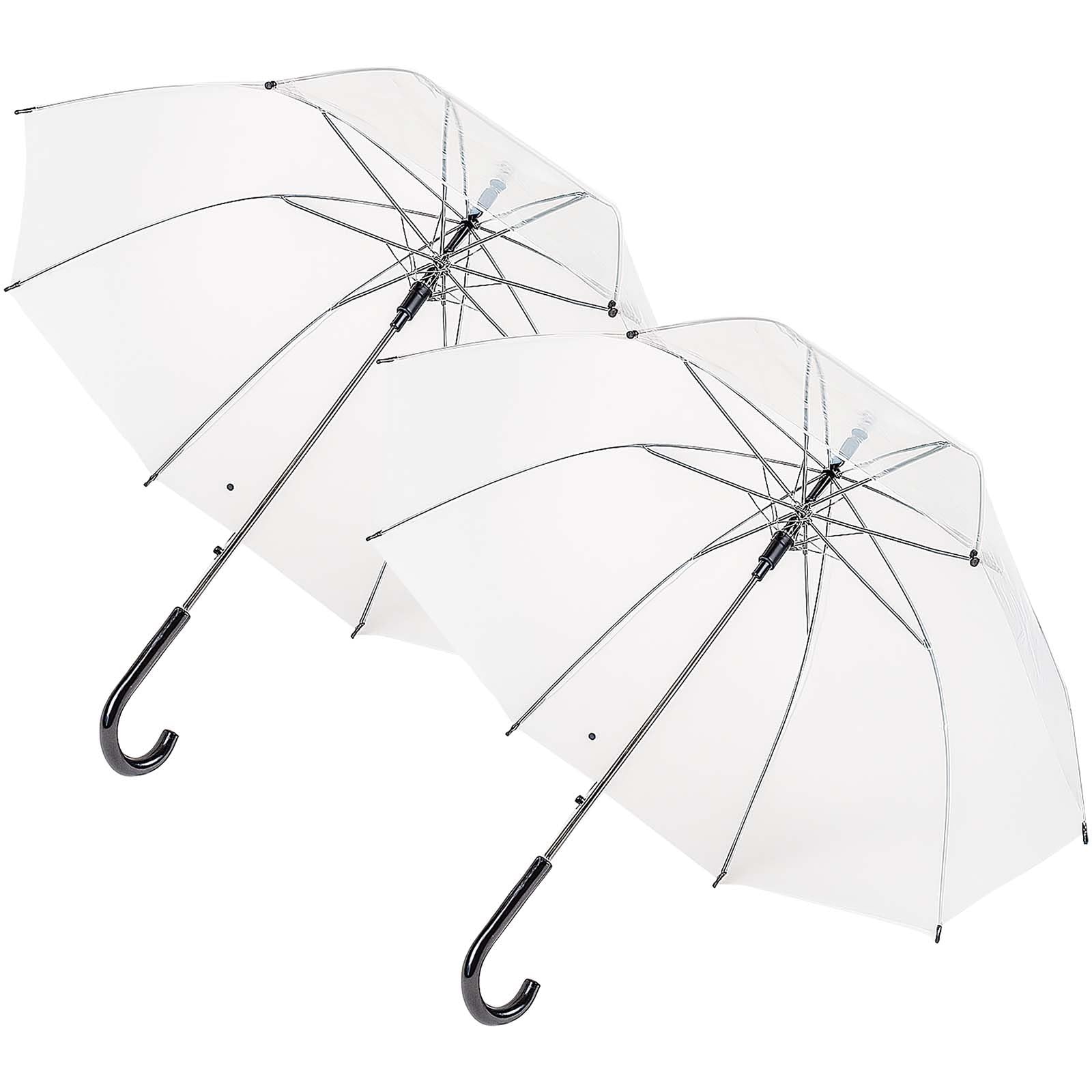 buri-regenschirm-2er-set-transparent-automatikschirm-sturmfest-windfest-90-cm image 1