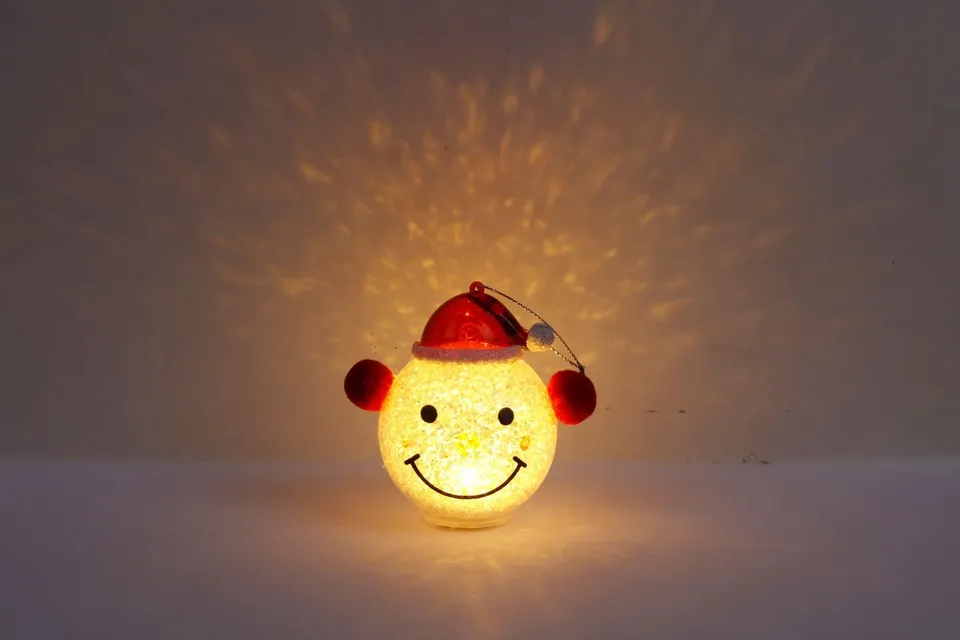buri-led-weihnachtskugel-schneemann-7-cm-mit-warmwei-er-beleuchtung image 1