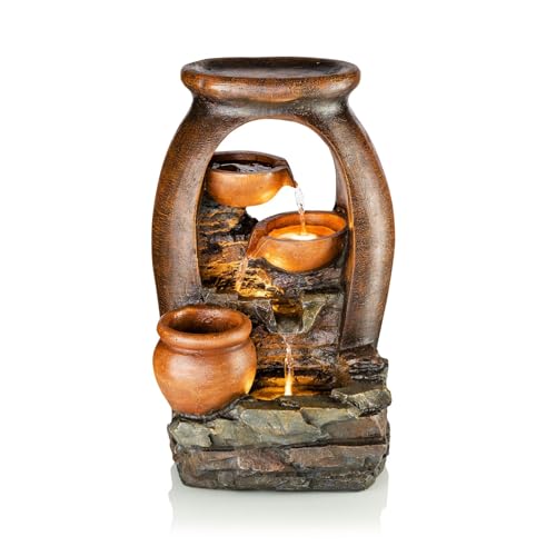 buri-led-gartenbrunnen-amphore-50-cm-wasserspiel-mit-pflanztopf-und-warmwei-er-l image 6