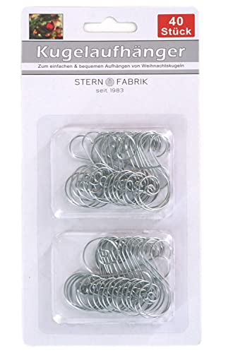 buri-weihnachtskugelaufh-nger-40er-set-kugelhaken-silber-metall image 2