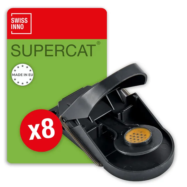 swissinno-mausefalle-supercat-8-st-ck-schlagfalle-mit-erdnussbutter-k-der image 1