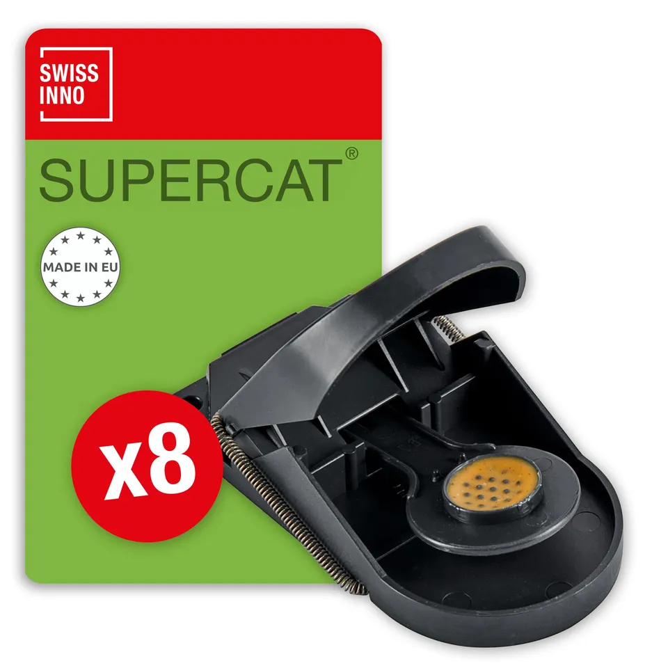 swissinno-mausefalle-supercat-8-st-ck-schlagfalle-mit-erdnussbutter-k-der image 1