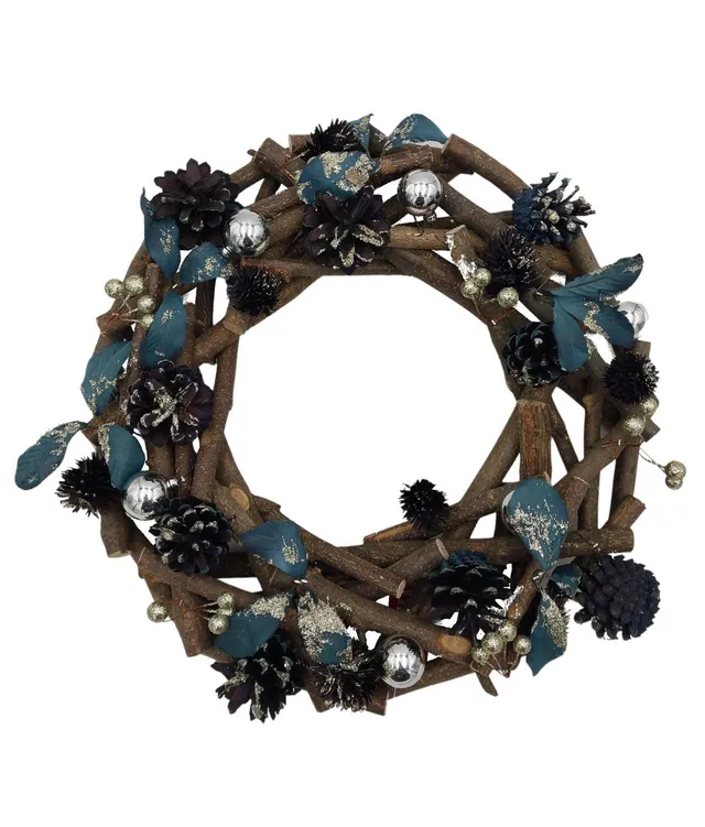 buri-weihnachts-dekokranz-34-cm-dekoriert-dunkelblau image 1