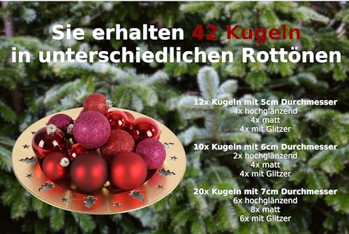 buri-christbaumkugeln-glas-rot-pink-42er-set-5-7-cm image 8