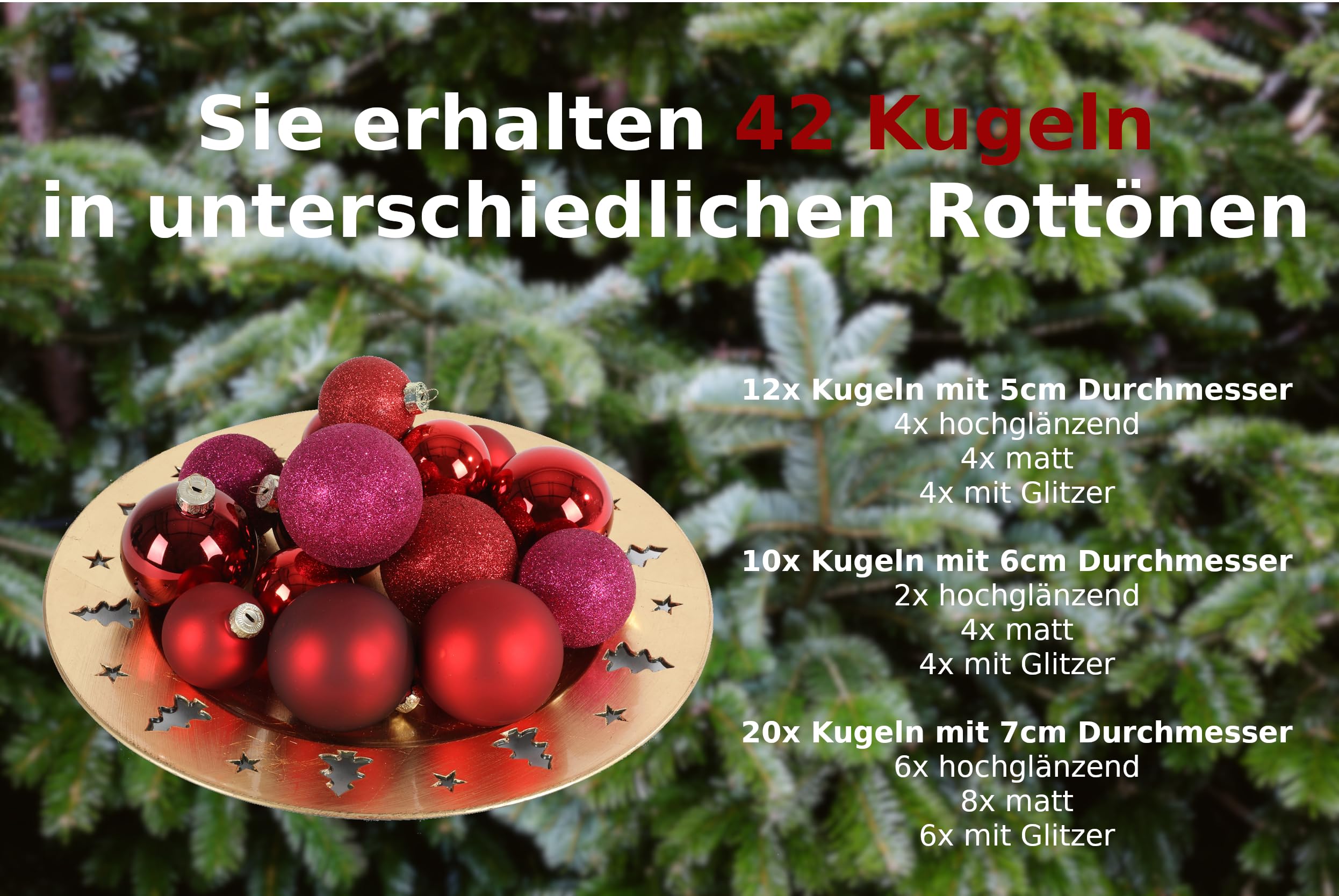 buri-christbaumkugeln-glas-rot-pink-42er-set-5-7-cm image 3