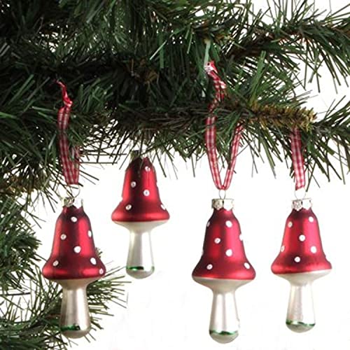 buri-weihnachtsbaumschmuck-pilz-4er-set-glas-fliegenpilz-anh-nger-rot-wei-8-cm image 7