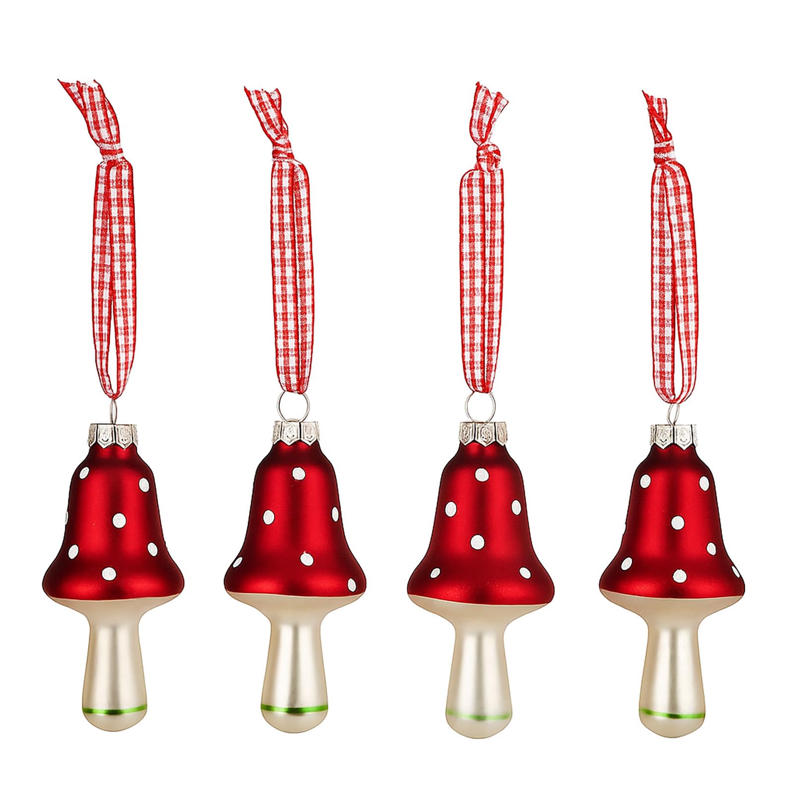 buri-weihnachtsbaumschmuck-pilz-4er-set-glas-fliegenpilz-anh-nger-rot-wei-8-cm image 2