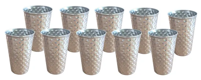 buri-trinkbecher-edelstahl-500-ml-10er-set-geh-mmert-rostfreie-metallbecher-f-r- image 1