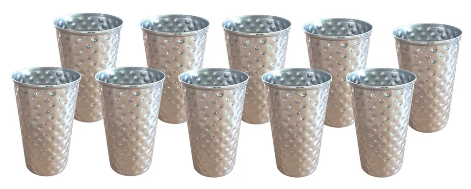buri-trinkbecher-edelstahl-500-ml-10er-set-geh-mmert-rostfreie-metallbecher-f-r- image 1