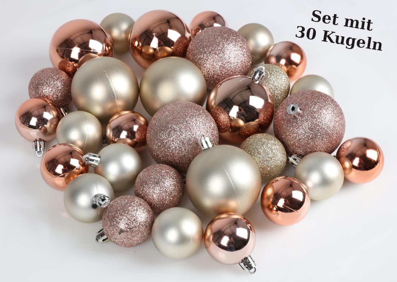 buri-christbaumkugeln-kunststoff-30er-set-4-6-cm-rosegold-wei image 5