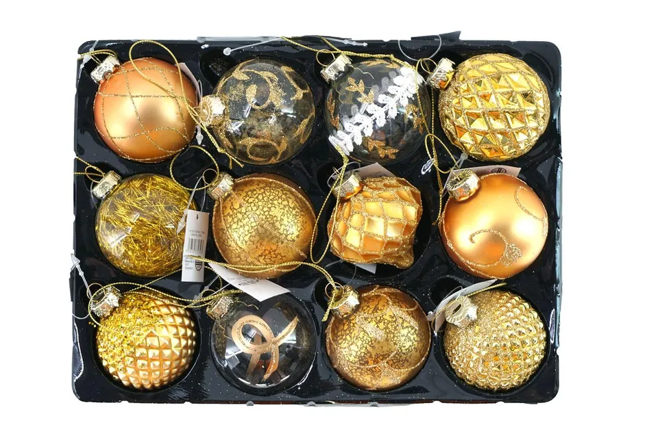 buri-weihnachtsbaumkugeln-glas-12er-set-gelb-6-cm image 1