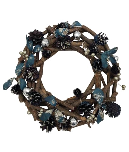 buri-weihnachts-dekokranz-34-cm-dekoriert-dunkelblau image 2