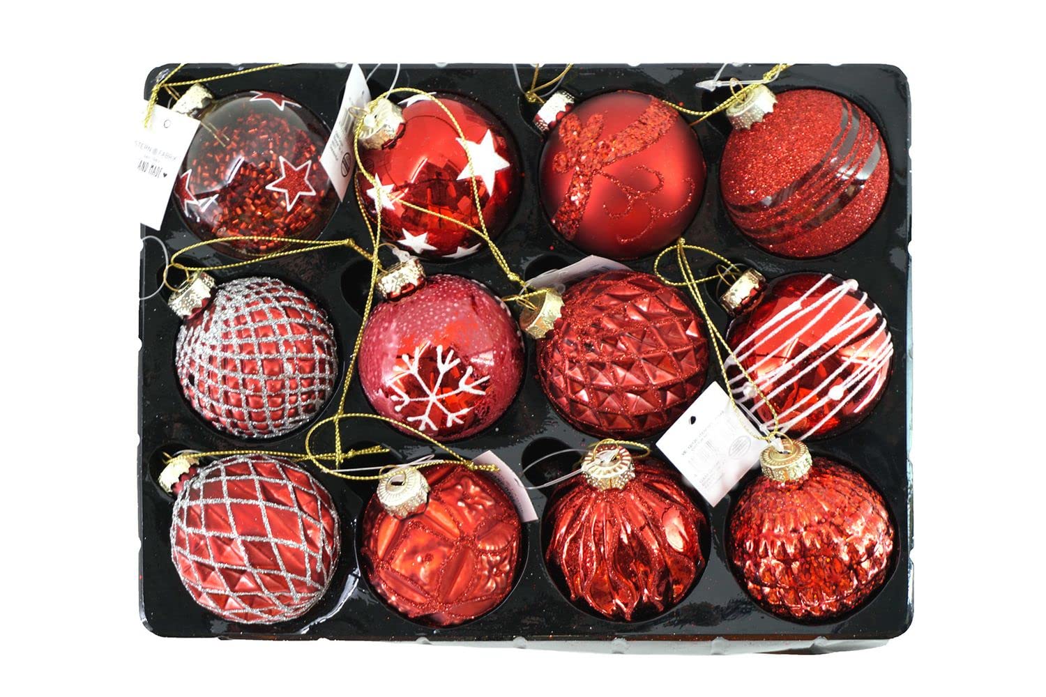 buri-christbaumkugeln-glas-rot-12-st-ck-6-cm image 1