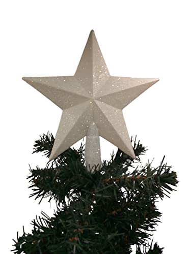 buri-christbaumspitze-stern-wei-19-cm-glitzer-weihnachtsbaum-deko image 2