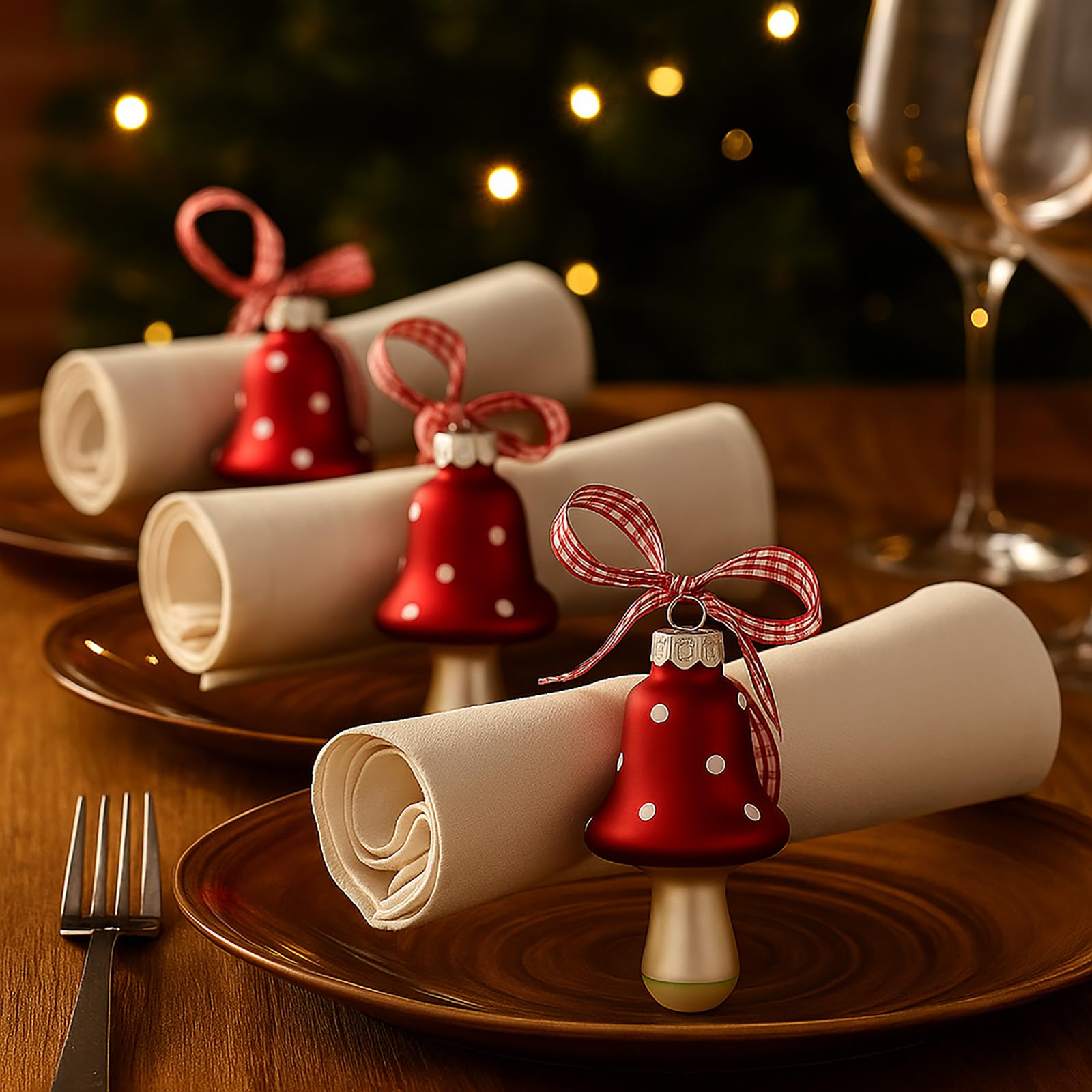 buri-weihnachtsbaumschmuck-pilz-4er-set-glas-fliegenpilz-anh-nger-rot-wei-8-cm image 5