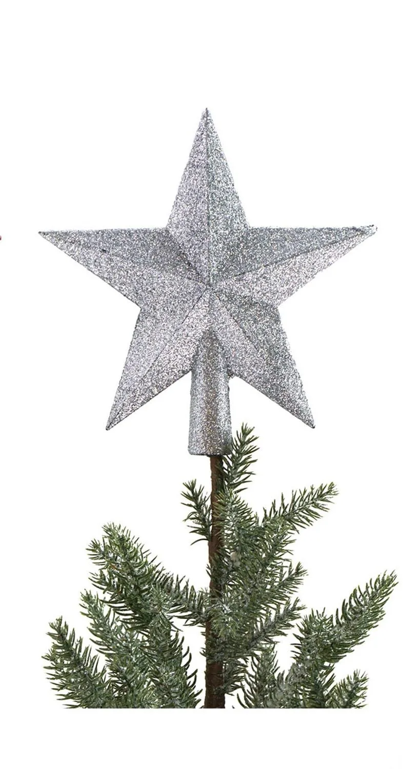 buri-baumspitze-stern-silber-19-cm-christbaumspitze-glitzer image 1
