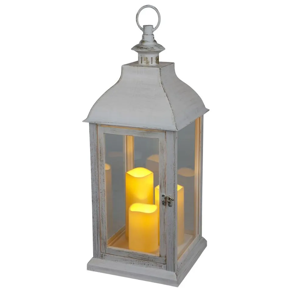 buri-xxl-laterne-60-cm-wei-mit-3-led-kerzen-timer image 1