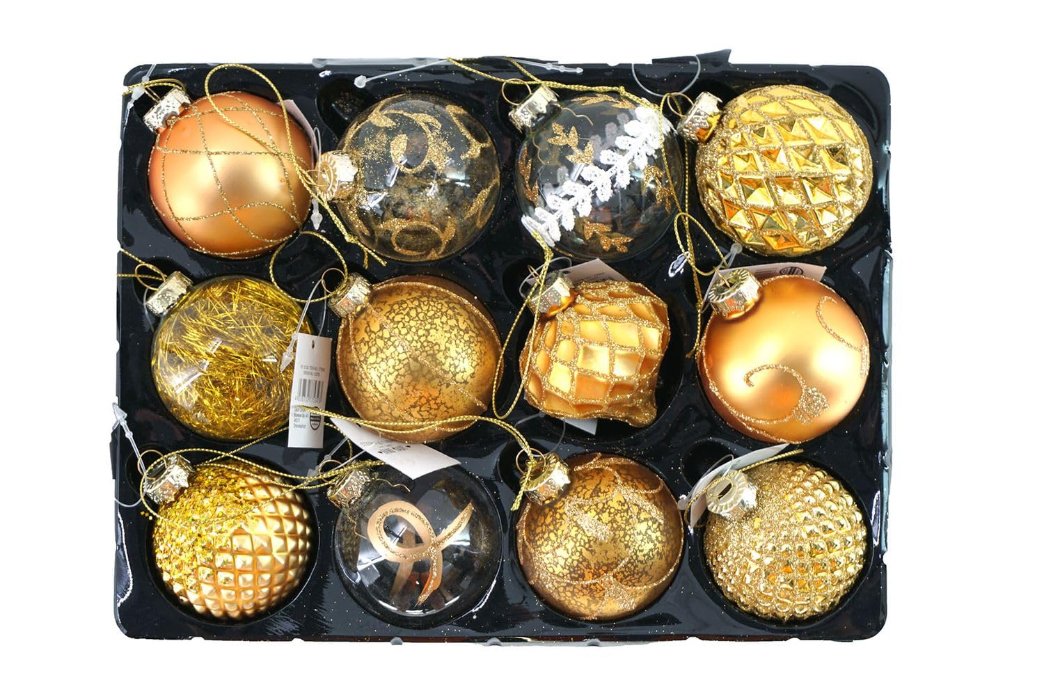 buri-weihnachtsbaumkugeln-glas-12er-set-gelb-6-cm image 1