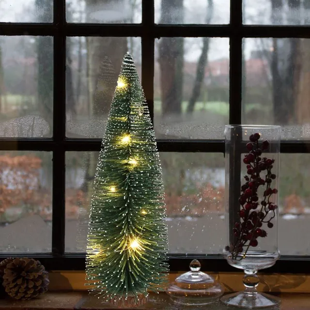 buri-led-deko-tannenbaum-30-cm-beschneit-beleuchteter-weihnachtsbaum-f-r-tisch-u image 1