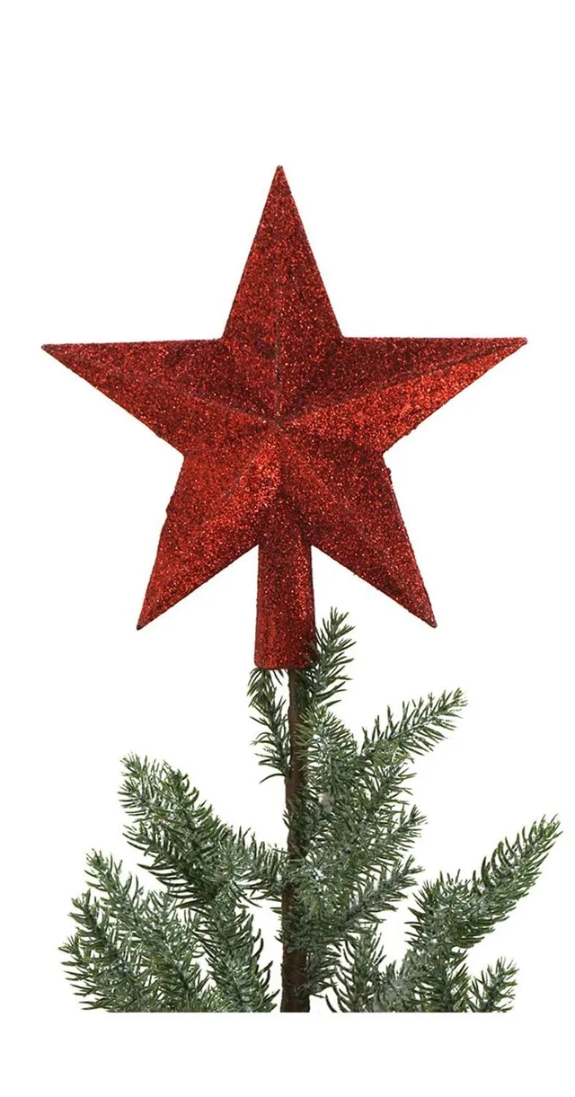 buri-baumspitze-stern-rot-19-cm-glitzer-christbaumspitze image 1