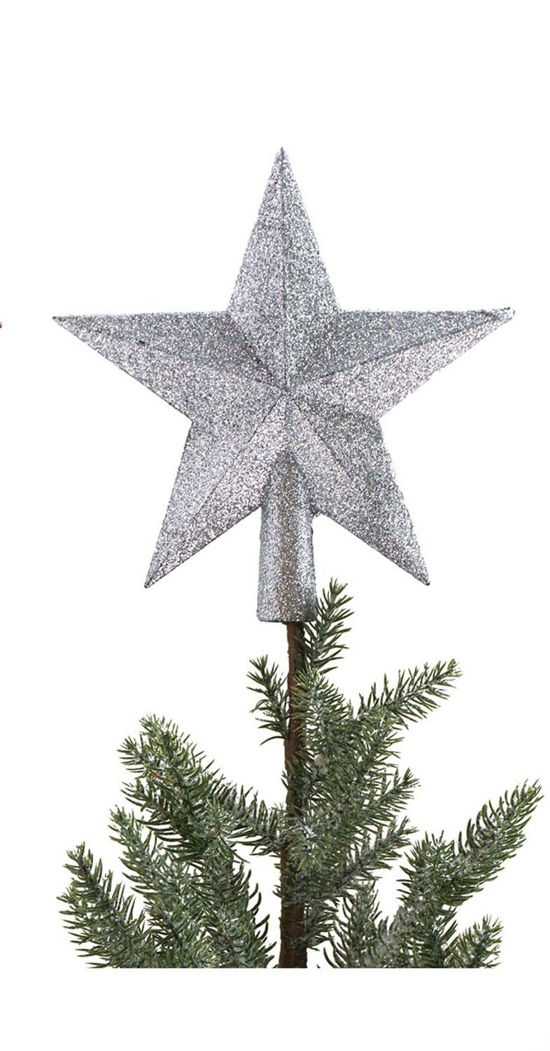 buri-baumspitze-stern-silber-19-cm-christbaumspitze-glitzer image 1