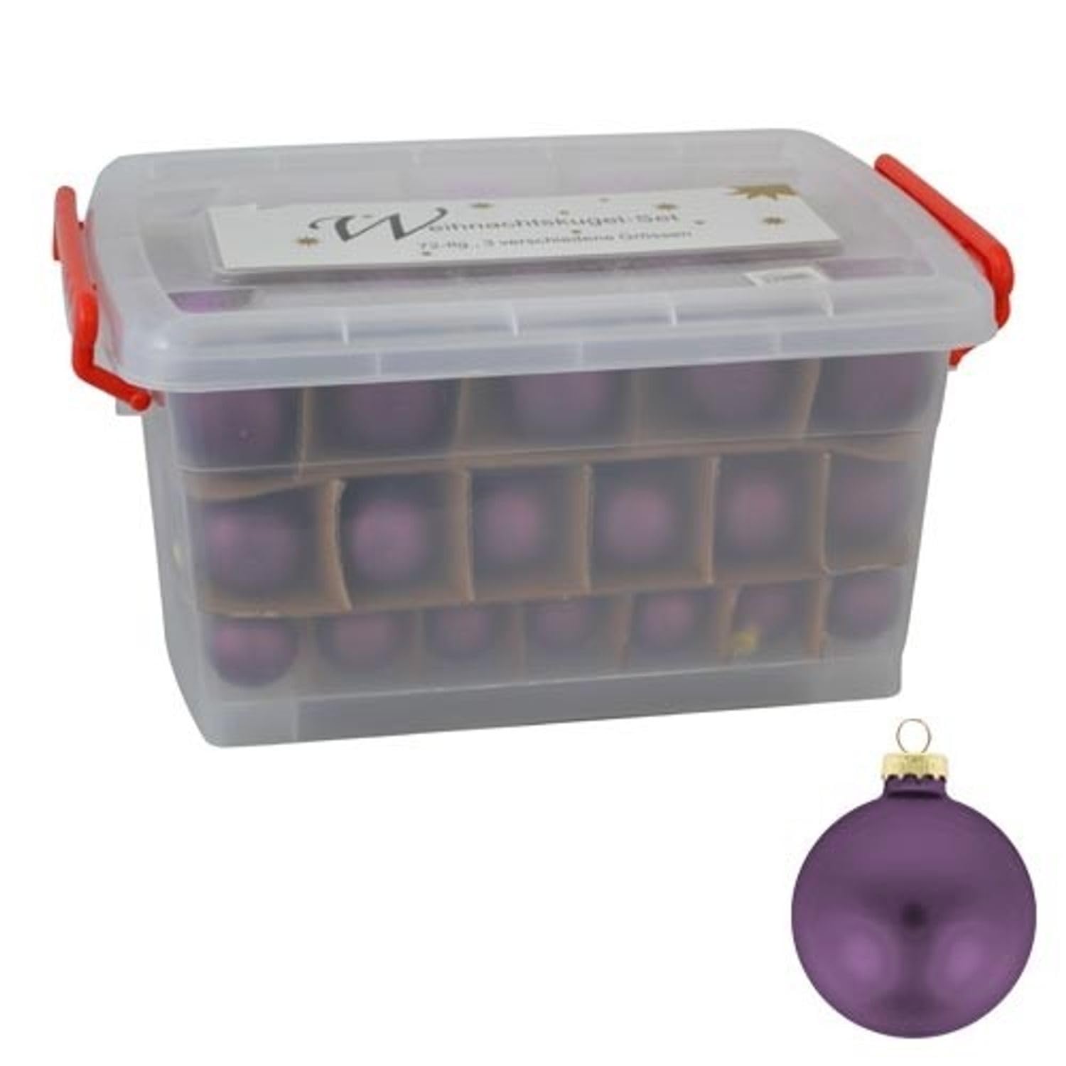 buri-glas-weihnachtskugel-set-72tlg-lila-mit-box-4-6-cm image 1