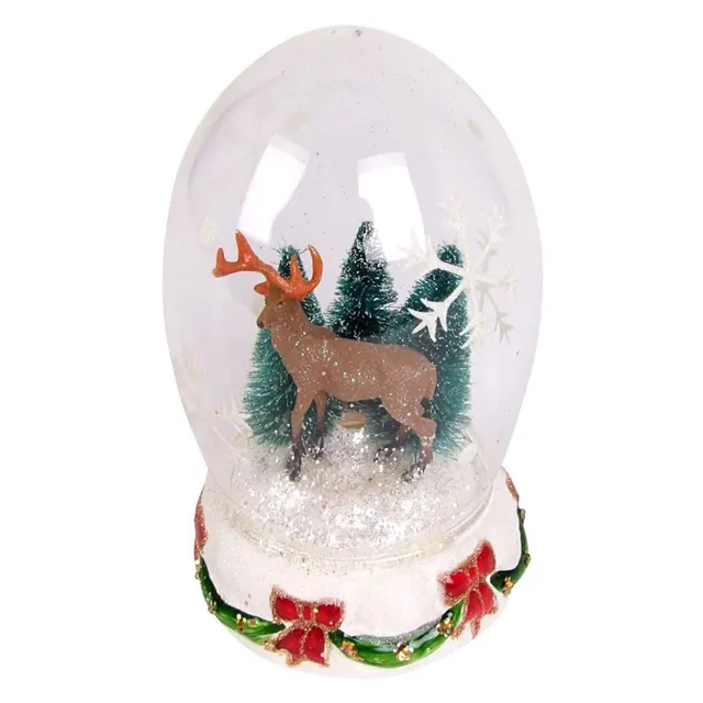 buri-weihnachts-schneekugel-glasdeko-hirsch-tannenbaum-8-5-x-15-cm image 1