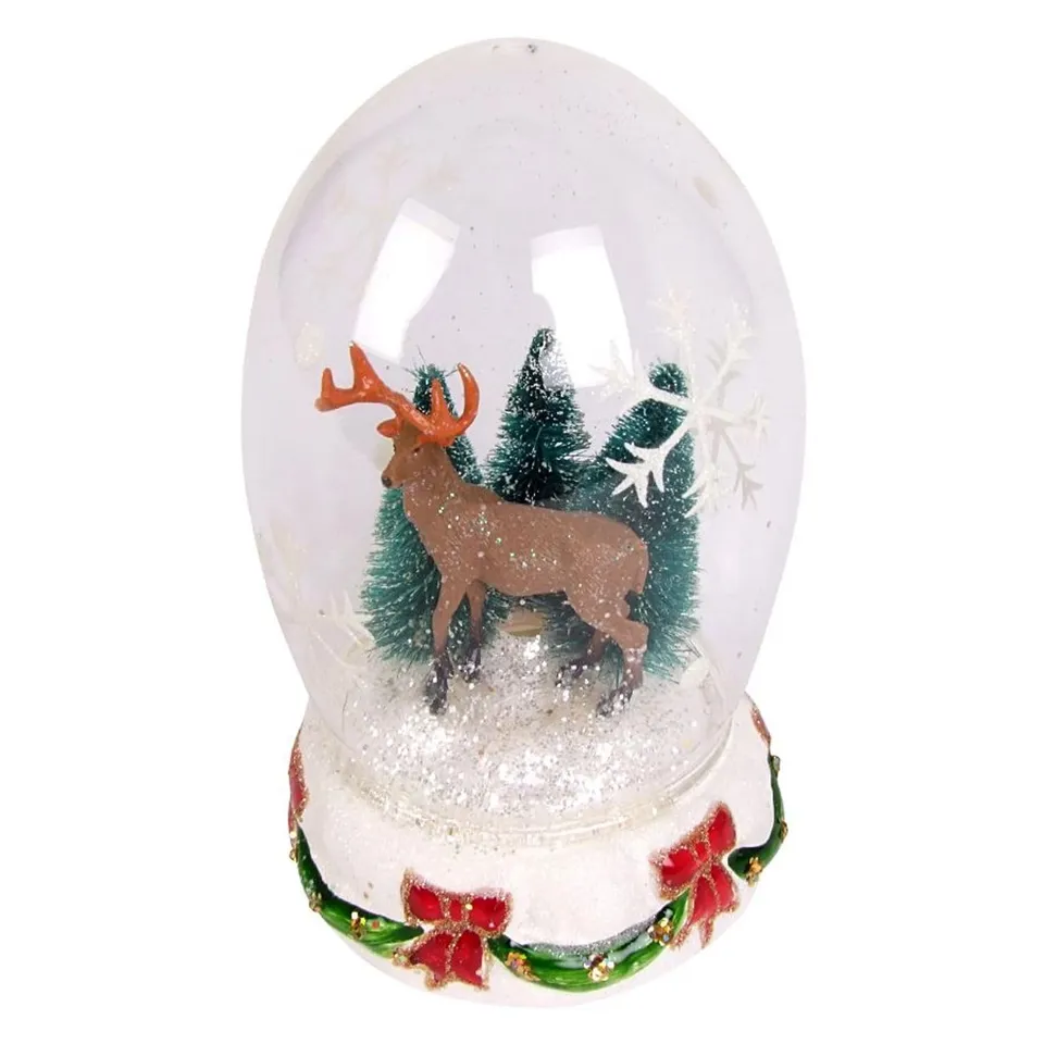 buri-weihnachts-schneekugel-glasdeko-hirsch-tannenbaum-8-5-x-15-cm image 1