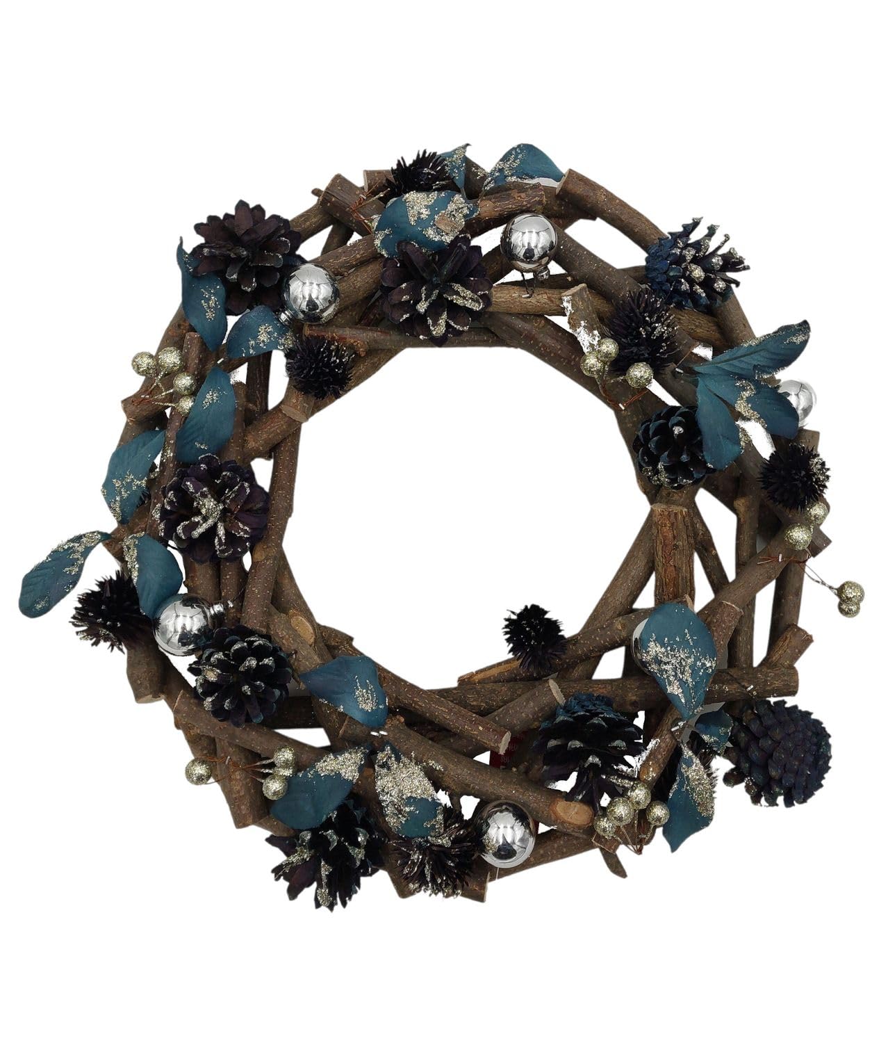 buri-weihnachts-dekokranz-34-cm-dekoriert-dunkelblau image 1