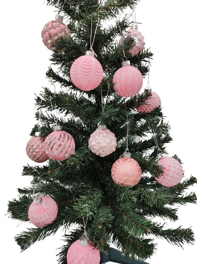 buri-christbaumkugeln-glas-rosa-12er-set-6-cm image 1