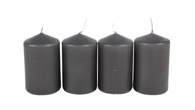 buri-adventskranzkerzen-grau-4er-set-stumpenkerzen-50x80mm image 1