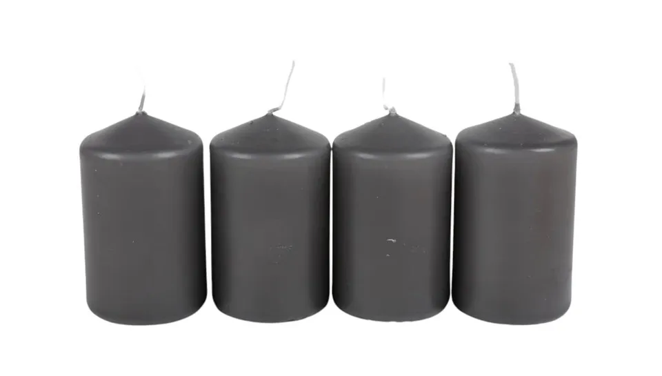 buri-adventskranzkerzen-grau-4er-set-stumpenkerzen-50x80mm image 1
